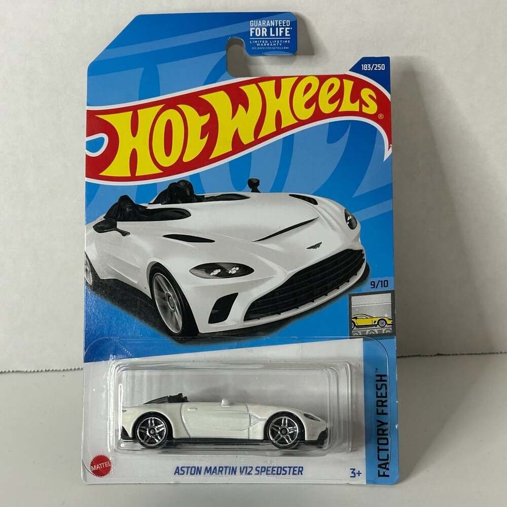Hot Wheels Aston Martin V12 Speedster White Factory Fresh 183/250
